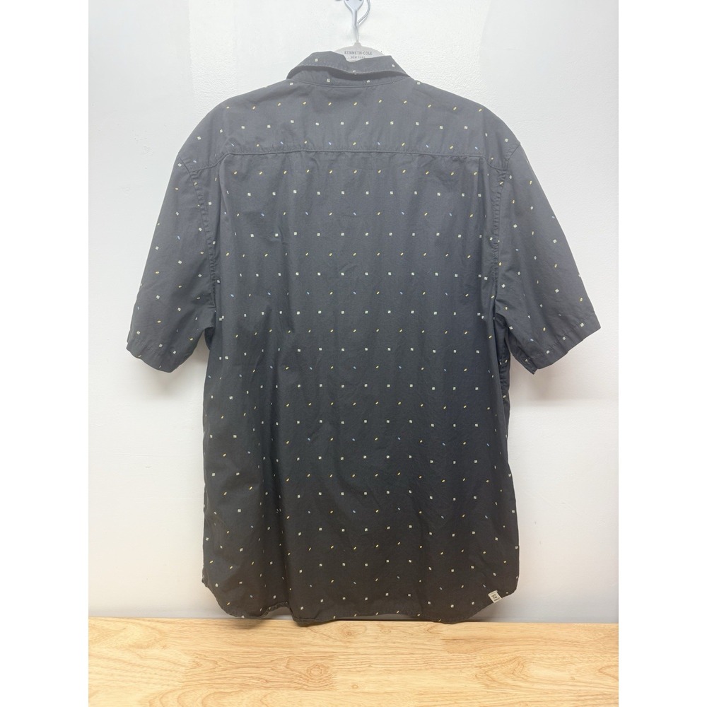 Vans Button Up Shirt Mens XXL Black Micro Print Short Sleeve Pocket #67 - Picture 3 of 4